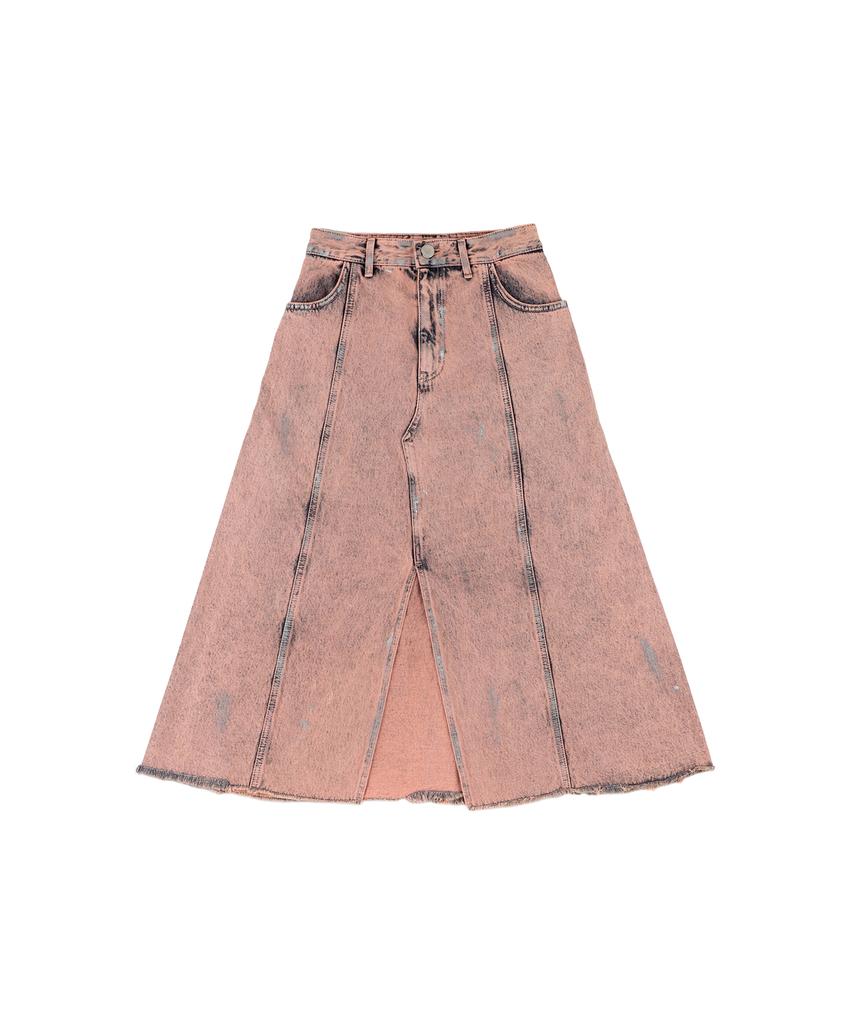 Pipeulobeudeowoldeu Pink Metallic Denim Skirt