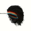 Jamaikanische Strickperücke Zopfmütze Unisex Haarhut Handgefertigt Ausgefallene Perückenkappen Halloween Geisterhaus Perücke Schwarz
