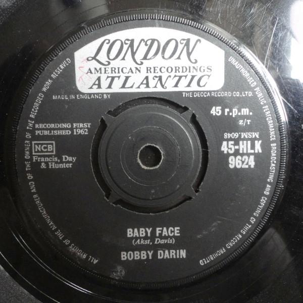 

7inch Record BOBBY DARIN - Baby Face 45HLK9624 LONDON RECORDS 1962 UK Rock Used