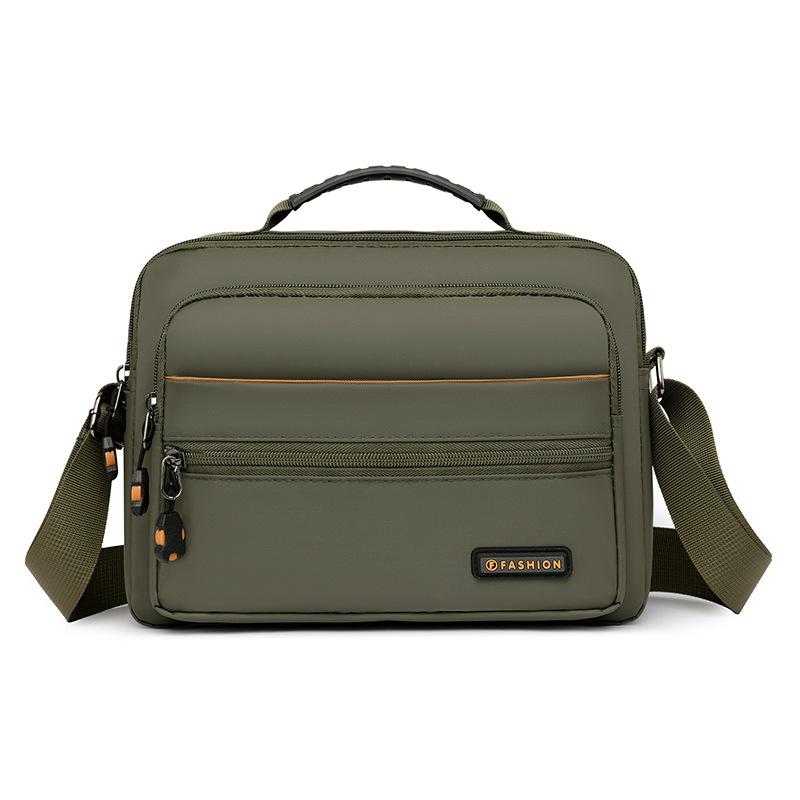 Solid Color Waterproof Shoulder Bag Men's Messenger Bag Large Capacity Crossbody Bag