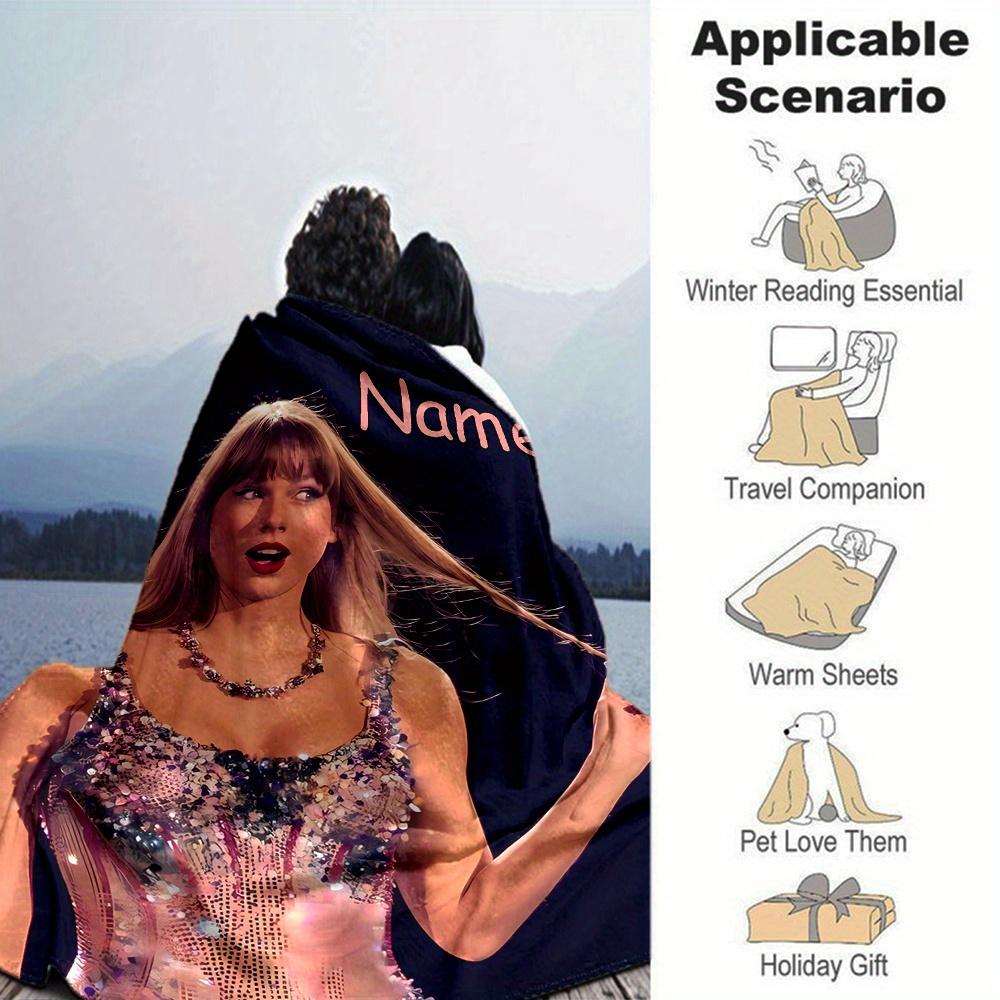 Taylor Swift Glitter Dress Performance Flannel Blanket Soft And Cozy Customizable Name Perfect For All Seasons Sofa Bed Or Outdoors Personalized Gift