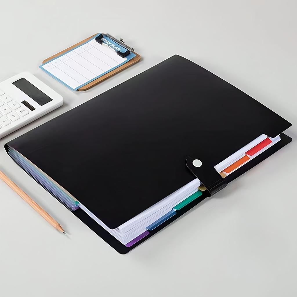 1 buc. Geantă de dosare tip acordeon, organizator de dosare A4 cu inserții colorate - Ideal pentru organizarea școlii, acasă și la birou