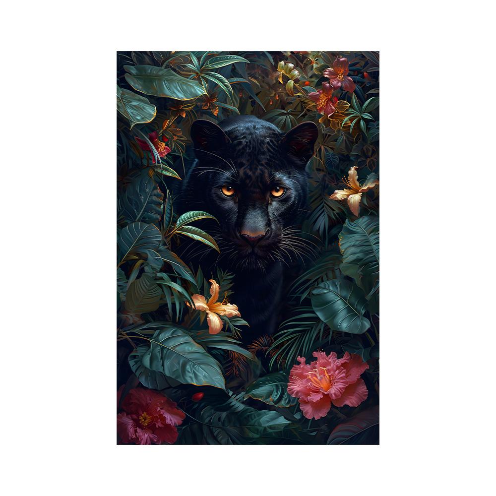 Tropical Animals Fantasy Poster Leopard In Jungle Canvas Painting Wall Prints Picture for Living Room Home Decor