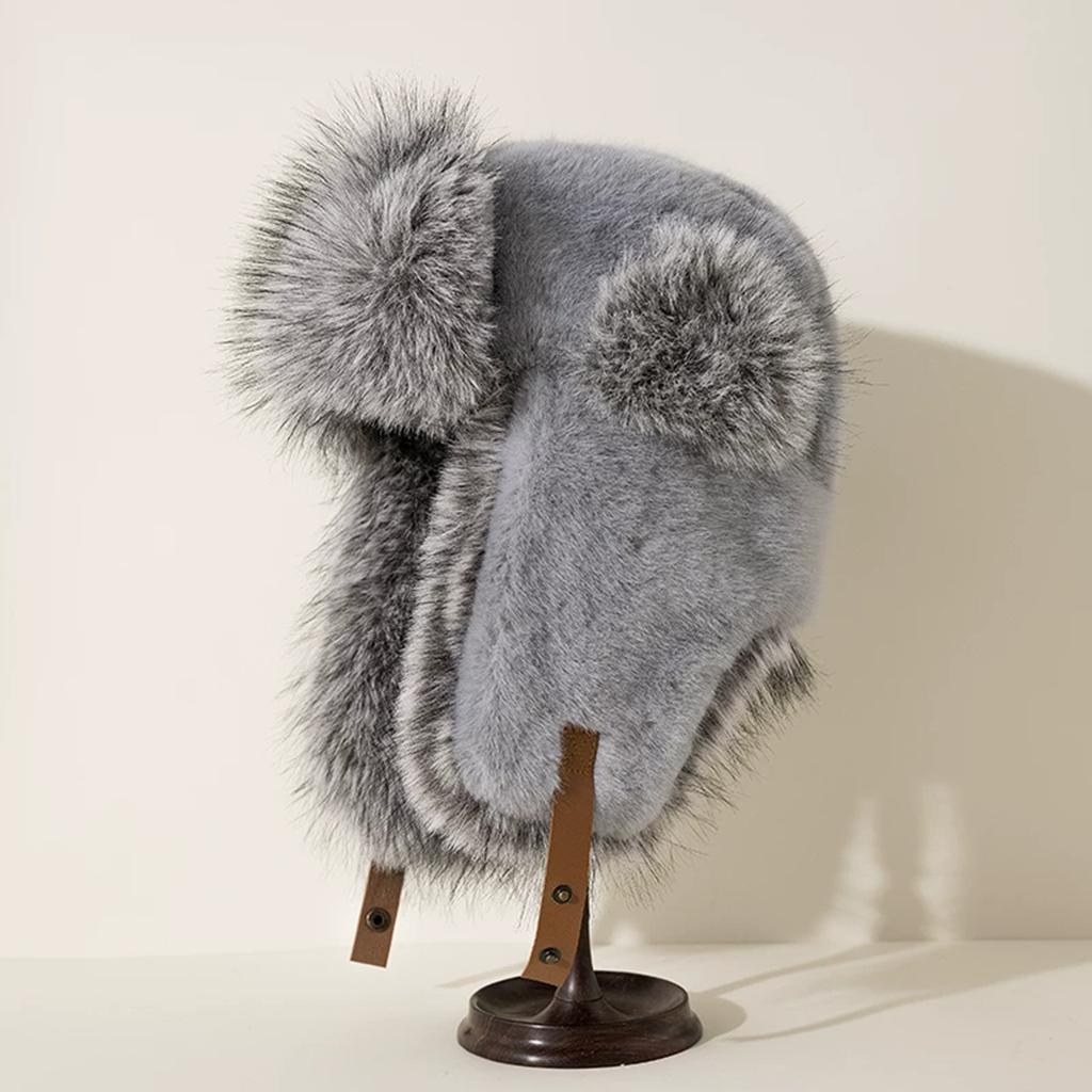 Imitation Fur Plush Lei Feng Hat Children Winter Thickened Warm Ear Hat Outdoor Cycling Cold Hat