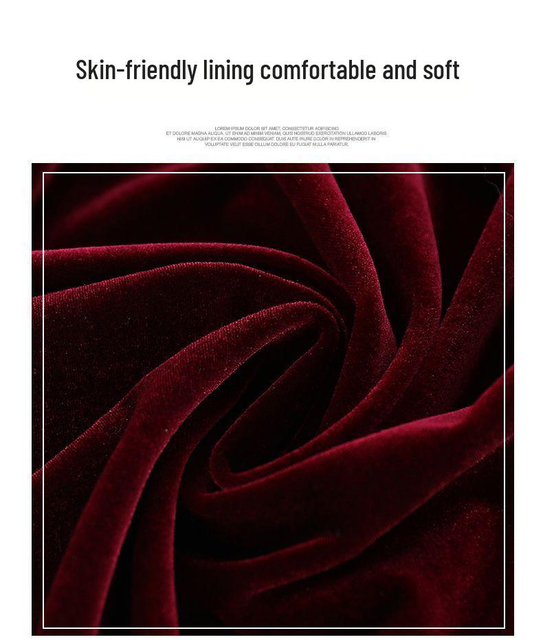 Women's Gold Velvet Long-Sleeve Shirt - Thick, Loose Fit for Middle-Aged & Elderly, Ideal for Spring & Autumn