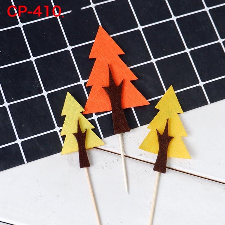 1-7pcs New Forest Animal Cake Card Inserts Christmas Santa Birthday Cake Banners Cake Decorating Inserts Cupcake Inserts