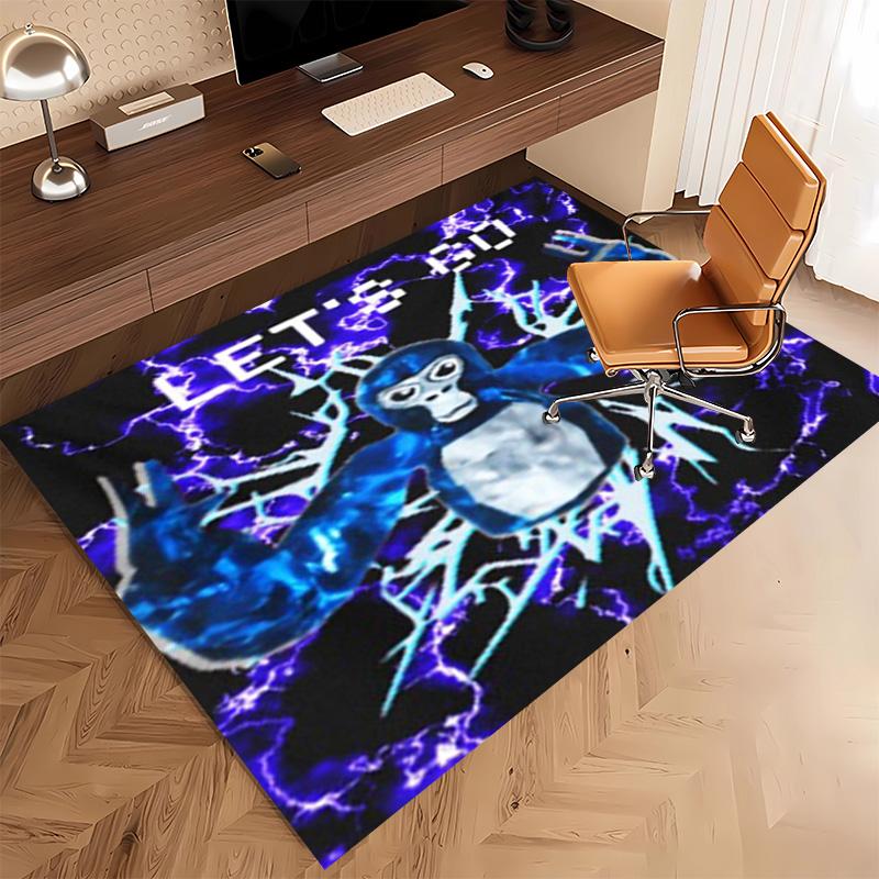 1pc Gorilla Tag Print Area Rug - Soft, Washable Non-Slip Indoor Mat, Living Room, Home Office Decorative Rug,Office Decorative