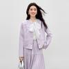 Qiu Shui Yi Ren Elegant Tweed Jacket with 3D Floral Details