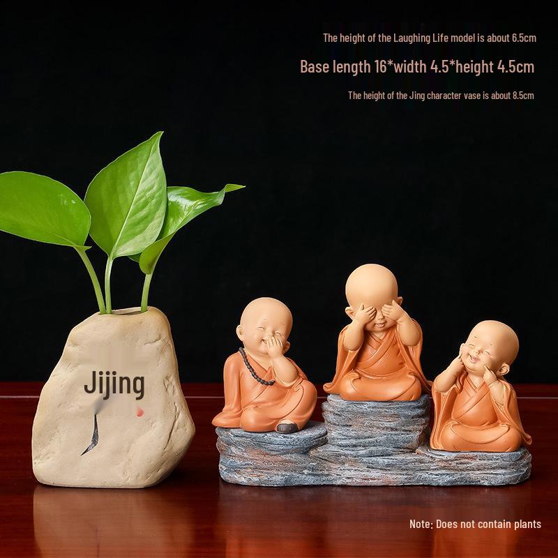 Handmade Cute Little Monk Resin Ornaments for Desktop Decoration