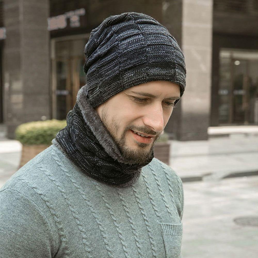 Winter Knit Hat Scarf Warm Skullies Bonnet Fashion Ski Cap