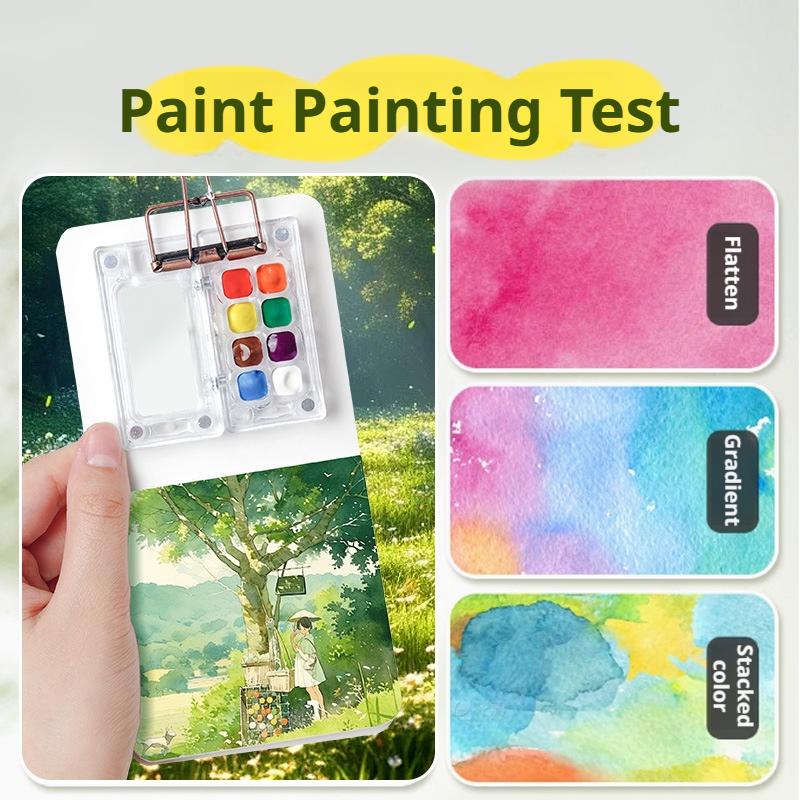 Reise Aquarellfarben Palette Set Mini Taschen Aquarellpalette Skizzenbuch mit Binderklemmen Für Maler Künstler Studenten