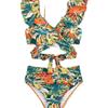 2025 European and American New Split Swimsuit Women, Sexy Ruffle Edge Backless Bikini Bikini