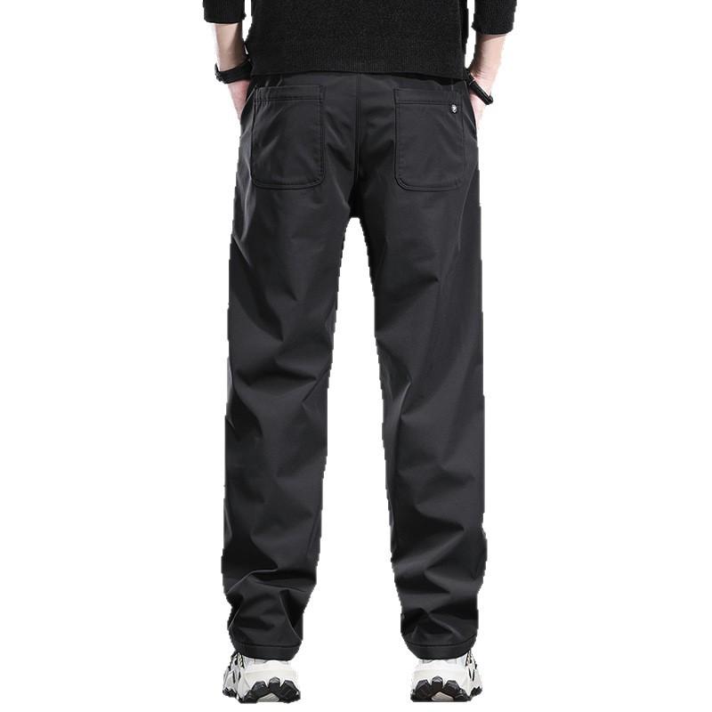 High-end Three-proof Casual Pants Men's Autumn and Winter Loose Straight Charging Trousers Light Outdoor Mountaineering Soft Shell Velvet Pants