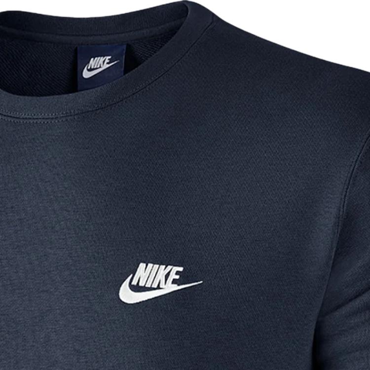 Nike Sportswear Logo Print Sports Round Neck Pullover Sweatshirt Men Sweatshirt Navy-Blue DO1740-451