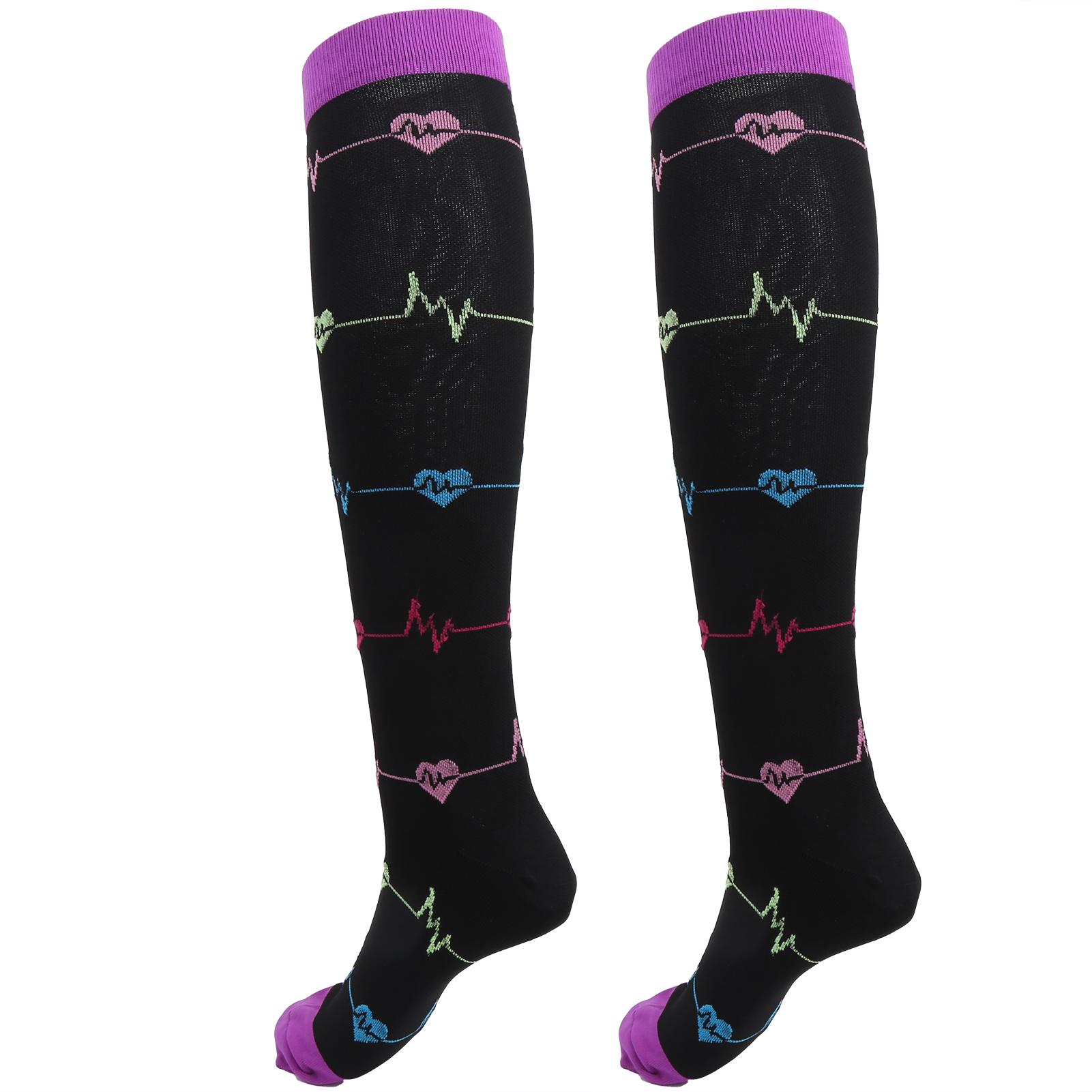 1 Pair Outdoor Sports Compression Socks Running Riding Mountain Climbing Calf Length Socks (LCelsiusXL)