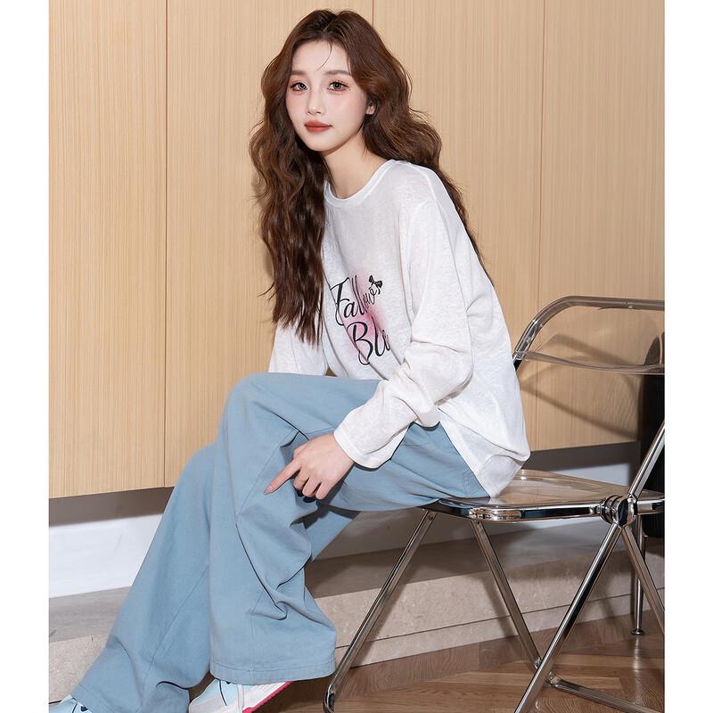 

TonLion Women s Round Neck Graphic Long Sleeve T-Shirt EU 40