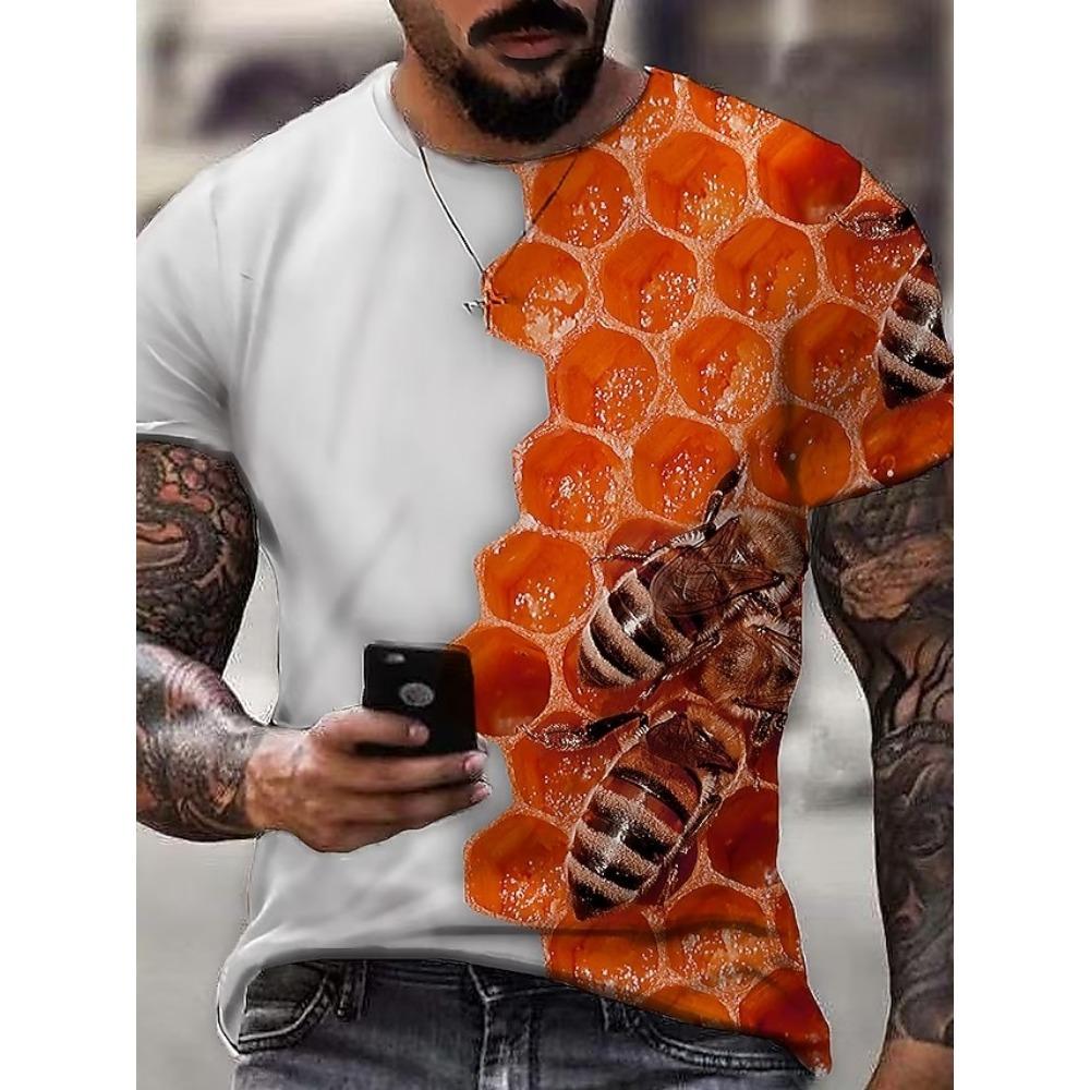 Men's Unisex Bee Graphic Prints Shirt T Shirt Tee Short Sleeve T Shirt 3D Print Crew Neck Shirt Designer Casual Big and Tall Daily Holiday