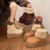 Fur Women Snow Ankle Boots Flats Platform Suede Shoes Winter  Warm Short Plush Cotton Shoes   Sneakers Mujer Botas