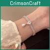 Chic Alloy Geometric Pearl Bracelet Set For Women Fashionable Layered Wristwear