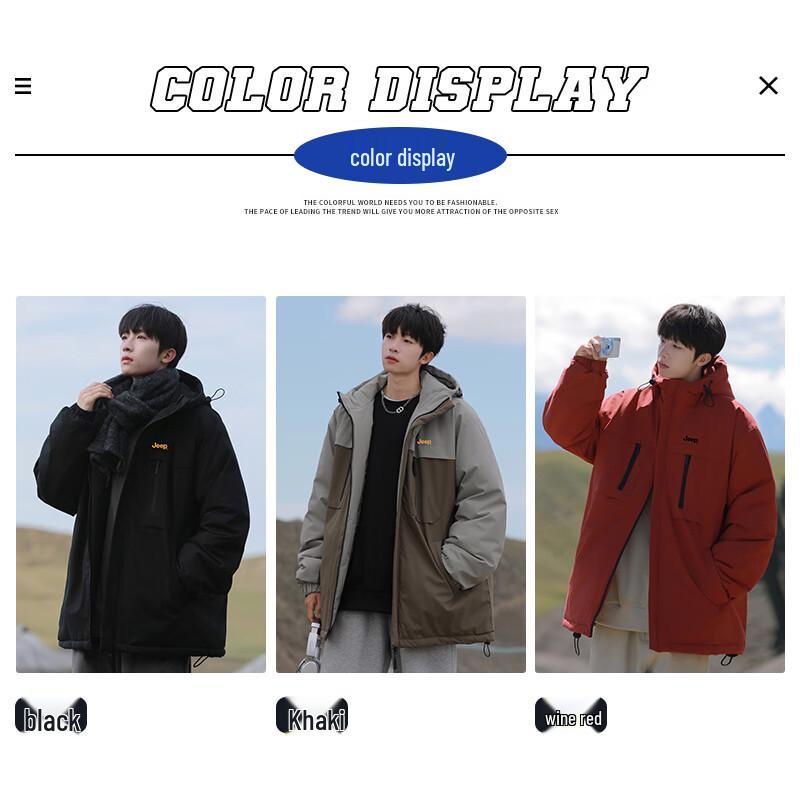 JEEP Men's Windproof Hooded Padded Jacket