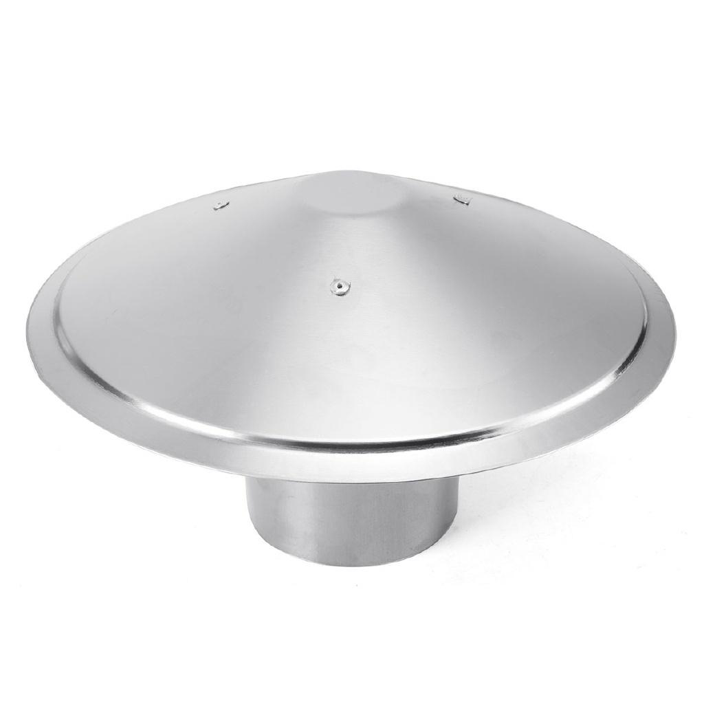 6 Inch Stove Pipe Chimney Cap Silver Durable Chimney Cap for Hood Pipes Roof Chimneys