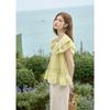 Muxiu Women's Korean Style Lace Stripe Babydoll Blouse