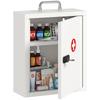 Wall Mount Medicine Cabinet with Combination and Key Lock, 3 Tier Steel First Aid Cabinet, White
