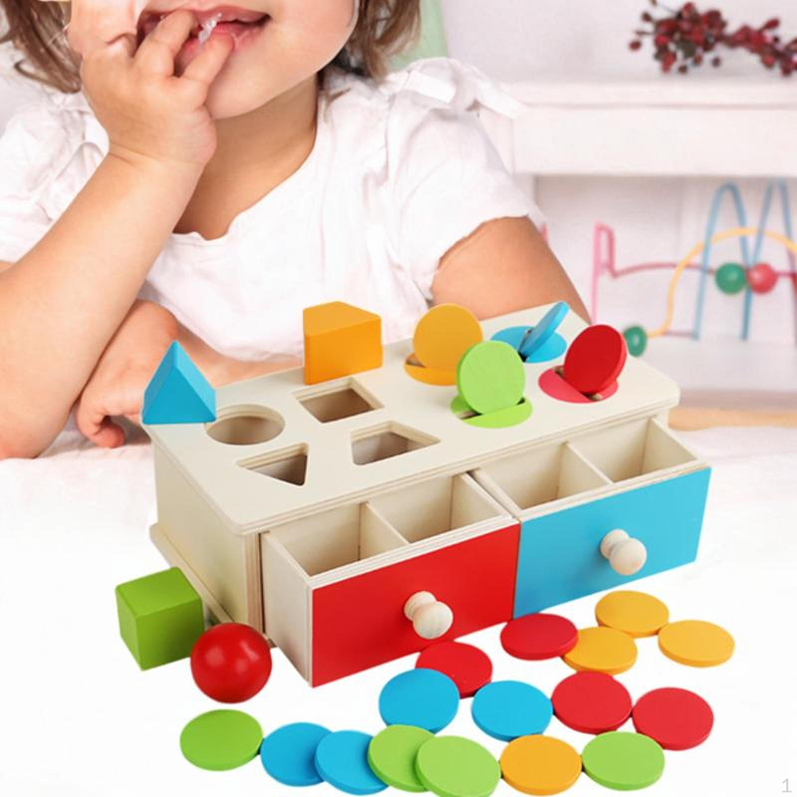 

Montessori Toys Coin Ball Box,Object Permanent Box,Montessori Toys,Wooden Drop