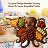 Octopus Design Wood Charcuterie Platter for Cheese Bread Meats Fruits Seafood Snack Charcuterie Boards Gift for Seafood Lovers