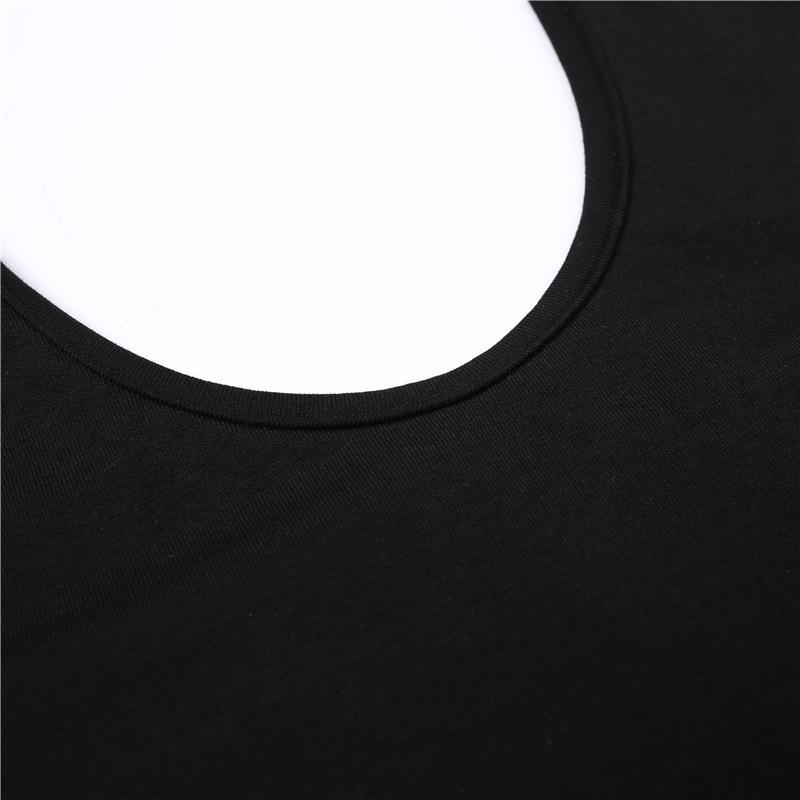 Ladies Streetwear Sleeveless Rib Knit Vest's Encrypted White Halter Sexy Halter Top