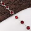 Rare Pink Rubellite Gemstone 925 Sterling Silver Jewelry Handmade Bracelet 7-9" RB-17-13