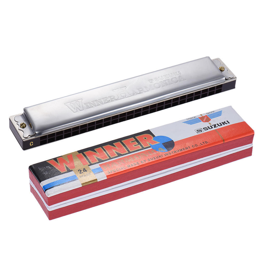 Suzuki W-24 24jamková harmonika Tremolo Key of C with Box Musical Instrument pro začátečníky
