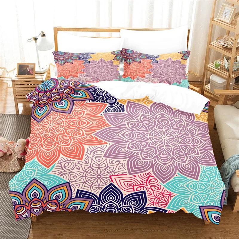 

Bohemia Mplusala Soft Duvet Cover Exotic Paisley Floral Beding Set Microfiber Hipie Style Geometric Comfortable Quilt Cover King For Children Kids 100*200cm Single