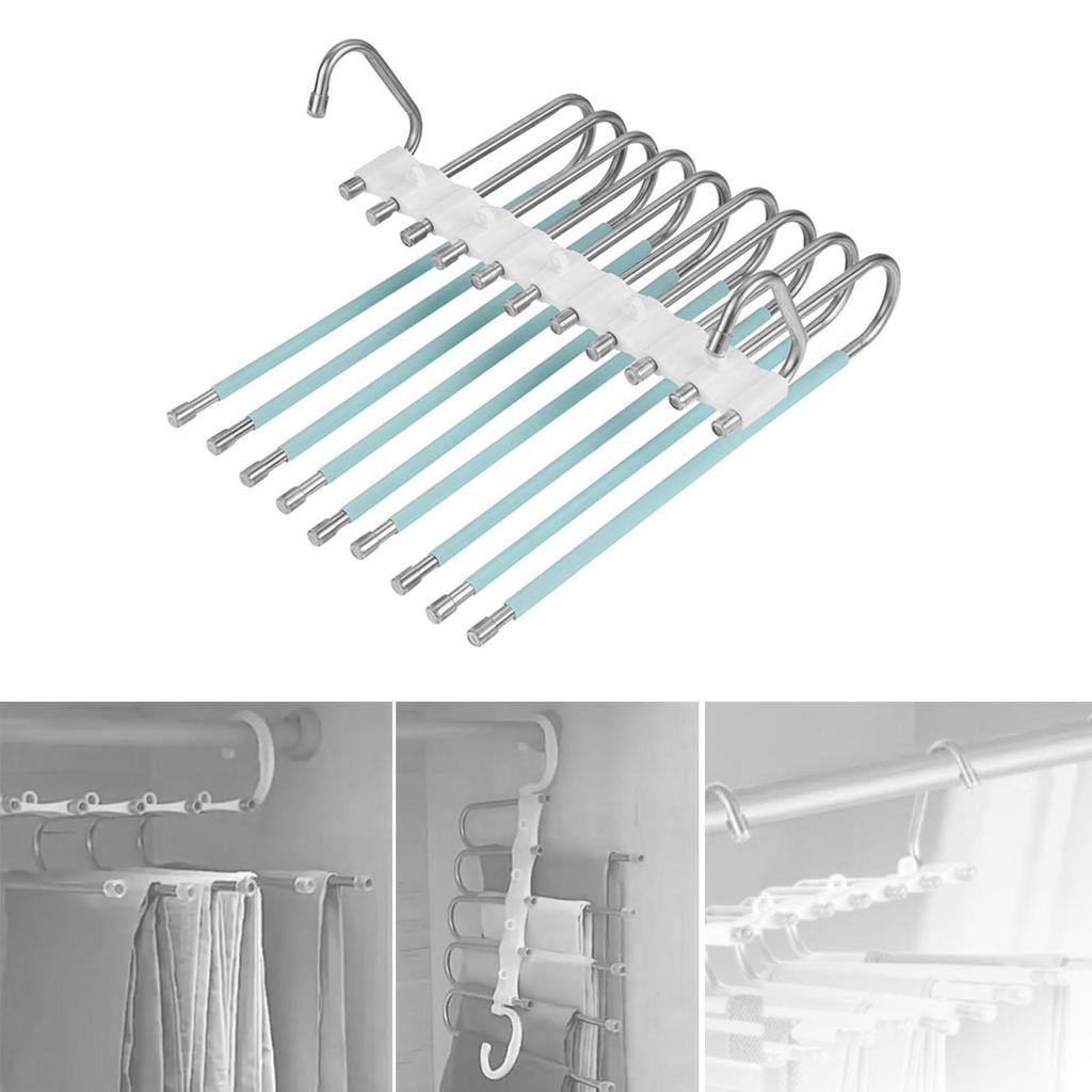 Multi Layer Folding Pants Hangers Slack Wardrobe Travel Hotel Hanging Rack 