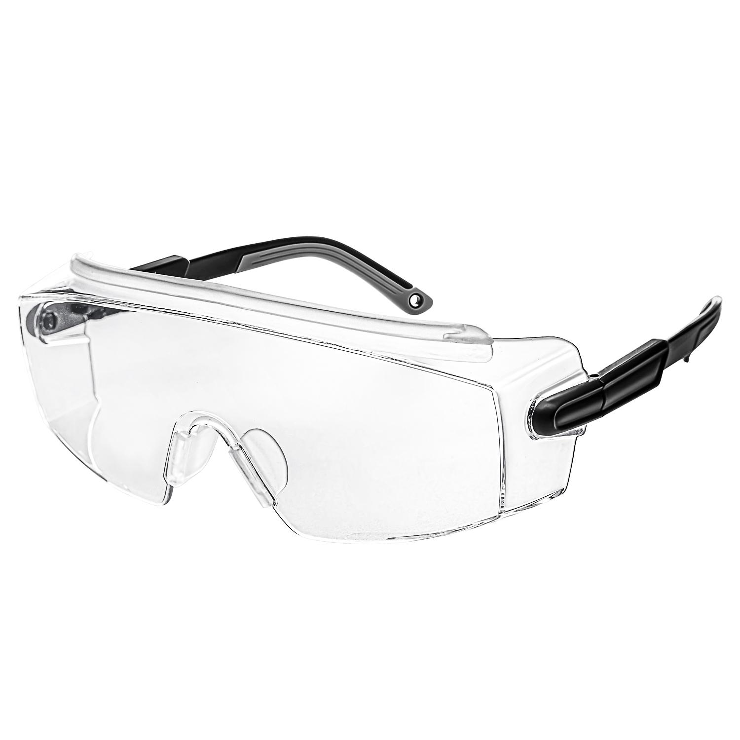 

4 pack Safety Goggles Over Glasses, Safety Glasses Anti Fog Wraparound Eye Protection, Protective Eyewear ANSI Z87.1 HM5 чёрный