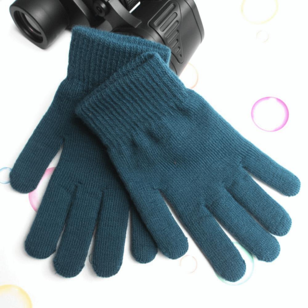 Plush Lining Ribbed Knitted Gloves Thicken Women Men Mittens Full Fingered Gloves  Cold Weather