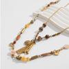 Unique Multilayer Turquoise Pendant Necklace Bucolic Iron Chain Design Versatile Styling For Women