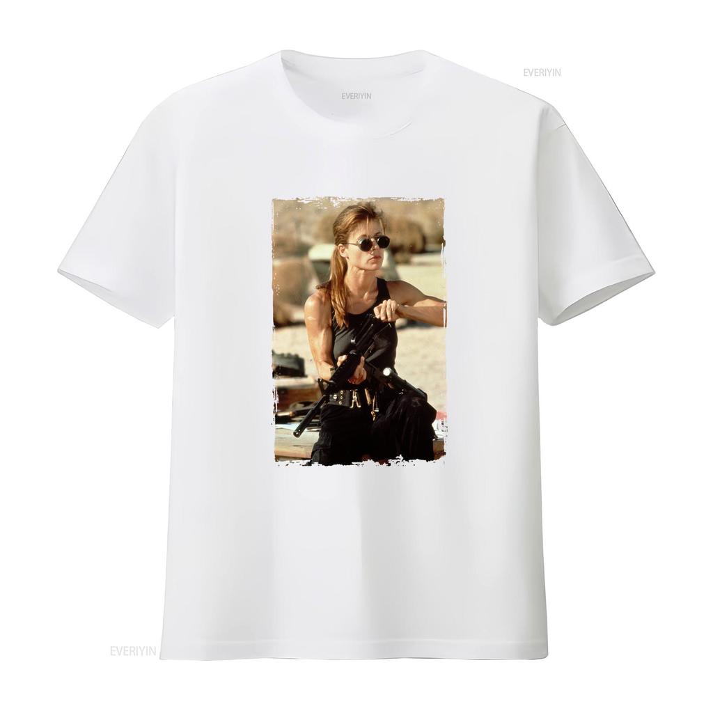 Sarah Connor Terminator 2 T Shirt Action Movie Inspired Retro Style Perfect for Fans vintage Washed Comfortable