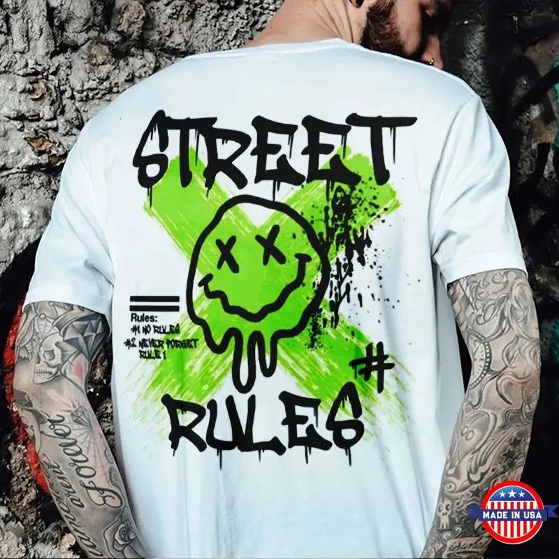 STREET RULES Emoji Print Men s Unisex T-Shirt XL