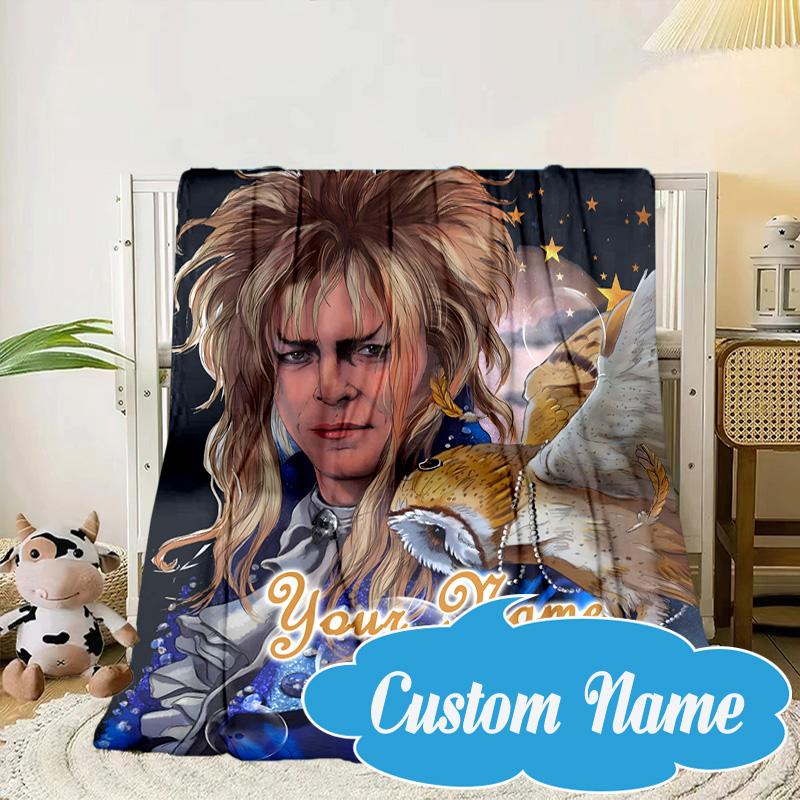Custom Name Labyrinth Journey Blanket bed sofa Blanket Flannel Blanket for Camping, Hiking, Picnic Essentials,gift for Fan family