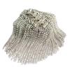 Unisex Punk Fringe Schulter Bord Abzeichen Glitter für Strass Quasten Kette Epa