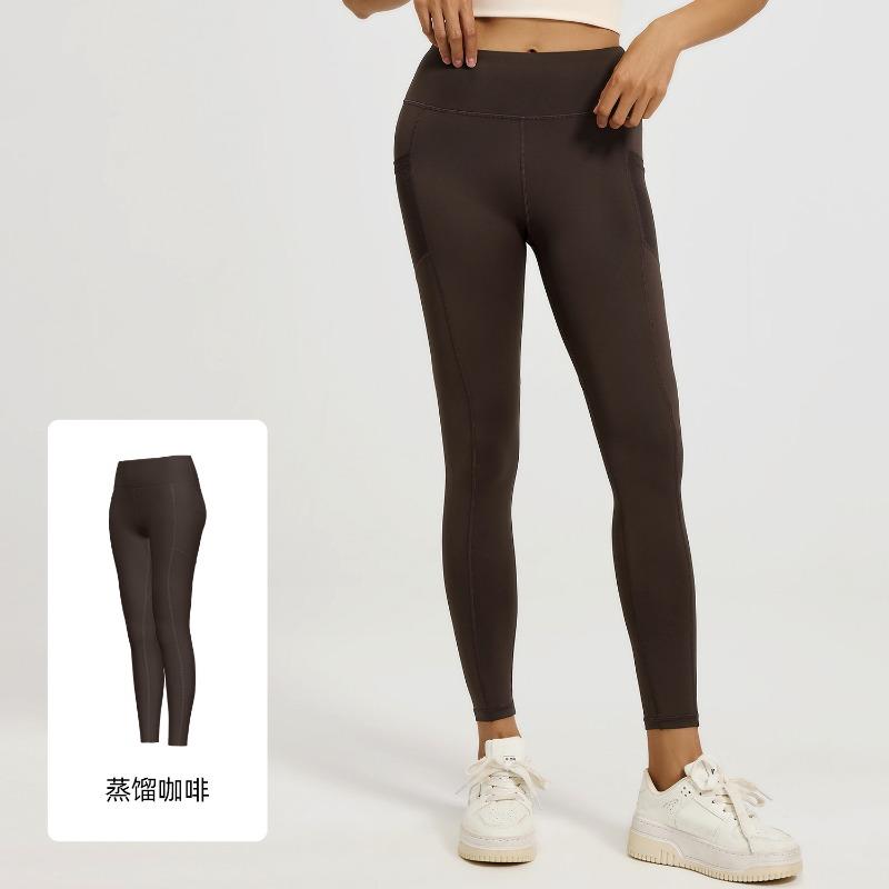 

Сетчатый боковой карман Спортивные фитнес-брюки для бега Эластичные с высокой талией Подтягивающие бедра Брюки для йоги Женские Тонкие XXXL