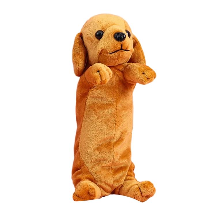 Lovely Animal Pencil Bag Plush Cartoon Dog Pencil Case Pen Bag Large Capacity Pen Organizers Cosmetic Bag