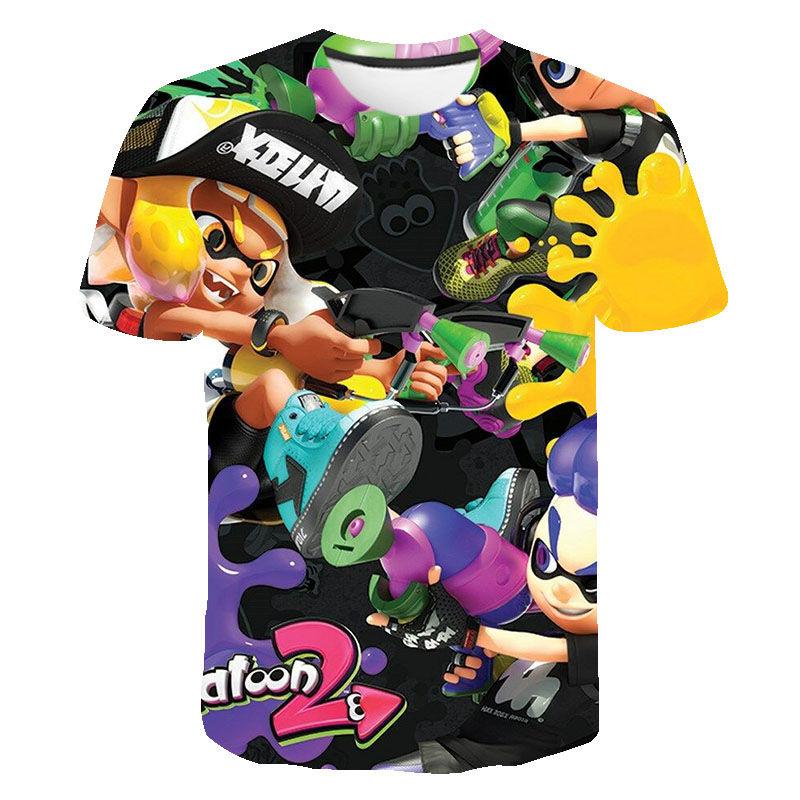 Trička Horká Hra Splatoon 3D Tisk Dětské Tričko Letní Módní Ležérní Kreslené Tričko Chlapec Dívka Unisex Dětské Oblečení Vrchní díly