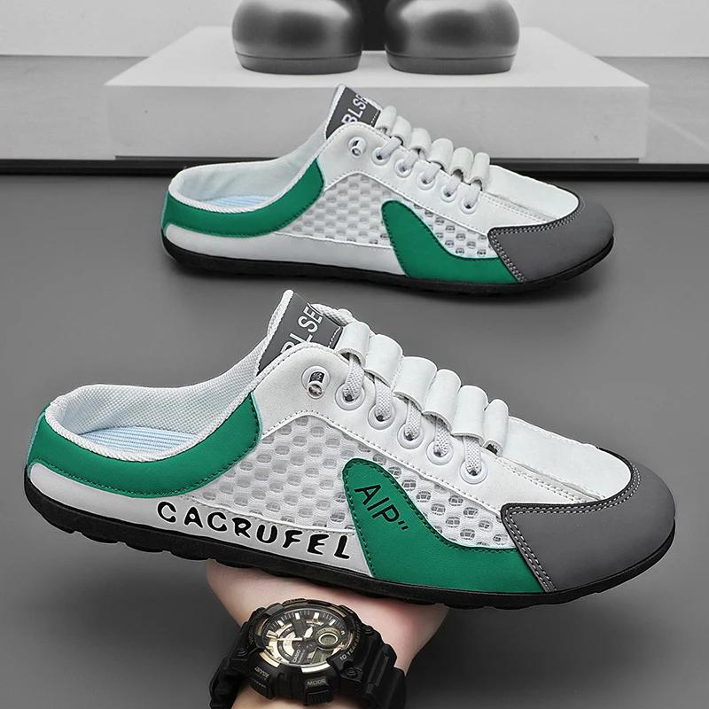 2025 Summer New Half Carrier Men's Shoes Soft Sole Casual Comfortable Sneakers Men's Slip-on Beanie Shoes Sneakers for Men