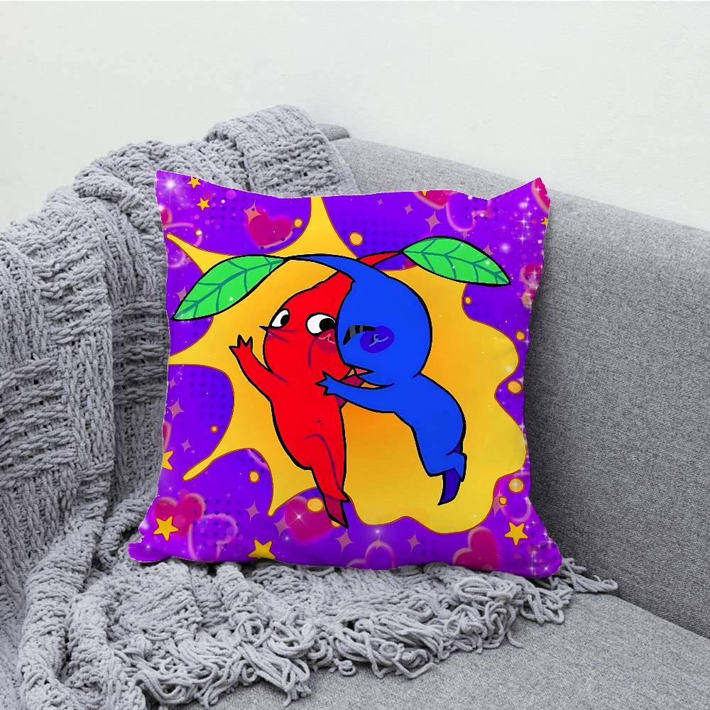 P-Pikmin Pillowcases Bedroom Living Room Sofa Home Decor Polyester Cushion Cover with Zipper