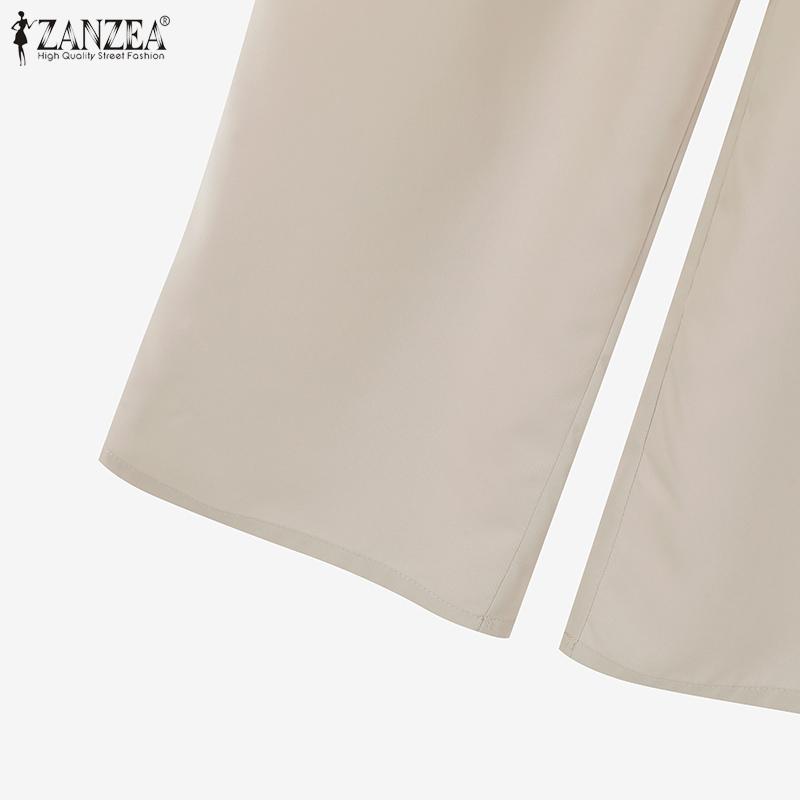 ZANZEA Lässige Zweiteiler-Sets mit Bluse und Hose für Damen mit Print