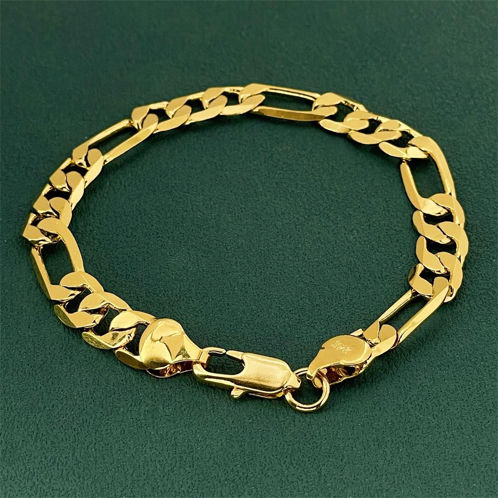 Fashion Simple 925 Sterling Silver Plated 18K Gold Bracelet Ferrero Beads Paper Clip Bracelet for Women Men