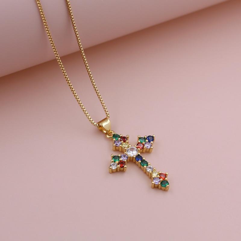 

Gold Tone Bow Crystal Pendant Necklace Set – Colorful Clear CZ Dainty Jewelry for Women, Romantic Gift разноцветный