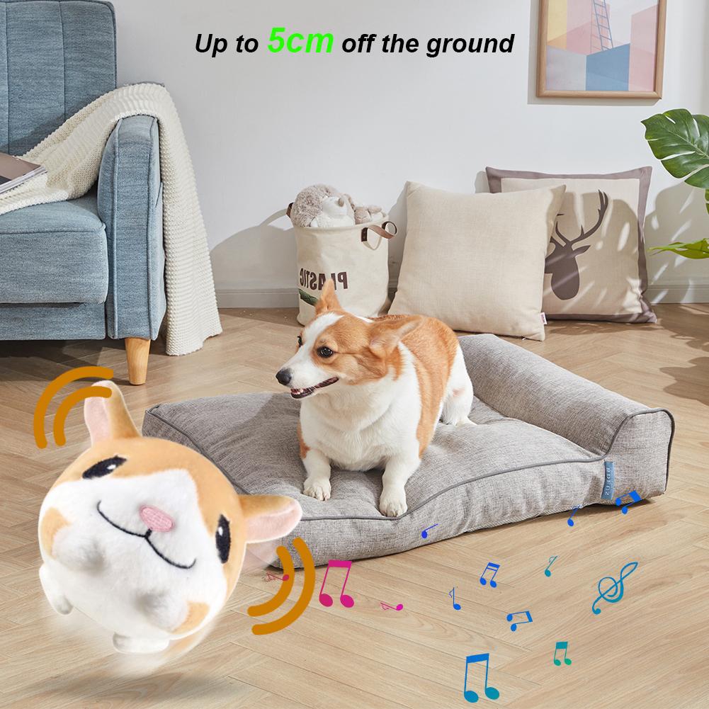 USB Rechargeable Electronic Pet Dog Toy Ball Pet Toy Singing Talking Interactive Ball Dog Plush Bouncing Jump Ball for Gift